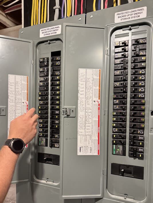 Main circuit breaker panels in the basement