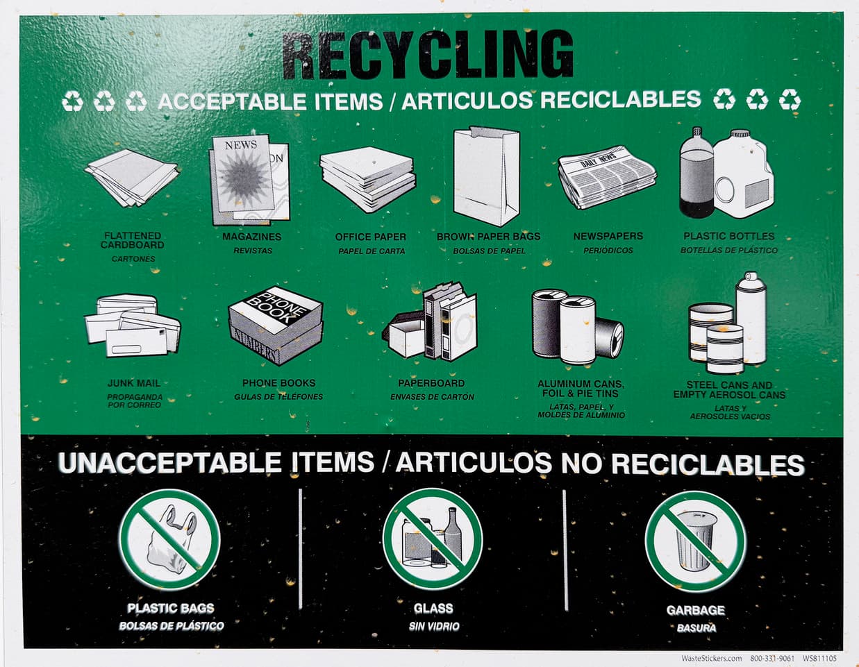 Recycling: acceptable and unacceptable items